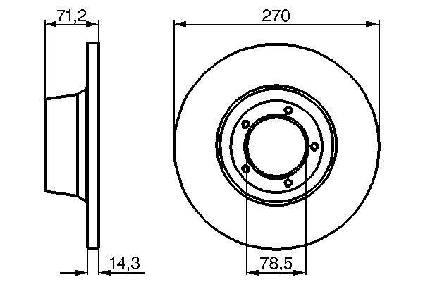 Disque de frein Bosch 0986478190 - boîte de 2 disques - plein - avant - 5 trous - épaisseur 14,4 mm_0