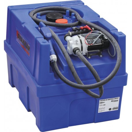 Distributeur mobile d'Adblue - Cuve de ravitaillement 200L / 12V 36L/min pour véhicules et engins de chantier_0