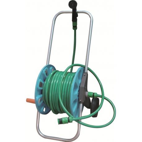 Enrouleur tuyau d'eau 30 mètres avec raccords et lance - Sodise | 18444_0