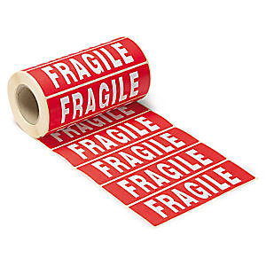 ÉTIQUETTE D'EXPÉDITION FRAGILE 140X160 MM