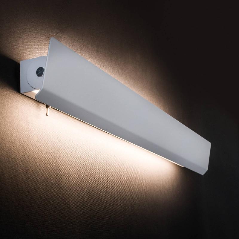 EULUNA APPLIQUE MURALE WING, BLANC, ACIER, INTERRUPTEUR, LARGEUR 68 CM