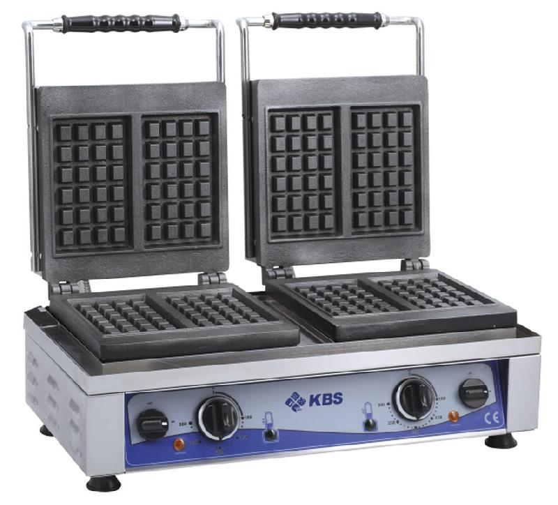 GMG KBS Gaufrier avec 2 plaques de cuisson fixes pour 4X gaufres 8X16X1,5Cm 230 Volt - 10962023_0