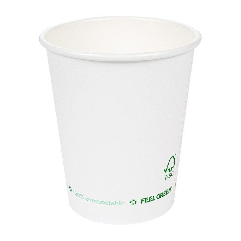 Gobelet boisson chaude Feel Green 100% compost carton blanc 18cl - par 1000_0