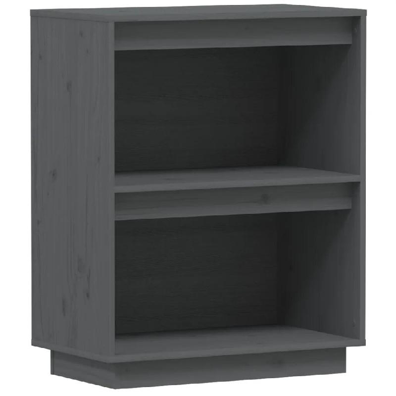 Helloshop26 - Armoire console bois de pin rustique 60 x 34 x 75 cm grand espace rangement déco salon en gris 02_0048111 - gris Bois massif 3000235118_0