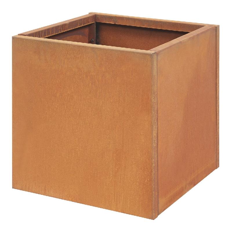 Helloshop26 - Bac à plantes jardinière acier corten 50 x 50 x 50 cm rouille 03_0008955 - 3000224437702_0