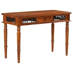 Helloshop26 - Bureau table poste de travail meuble d'ordinateur informatique étude avec tiroir 110 x 50 x 76 cm bois d'acacia solide 02_0023443 - 300_0