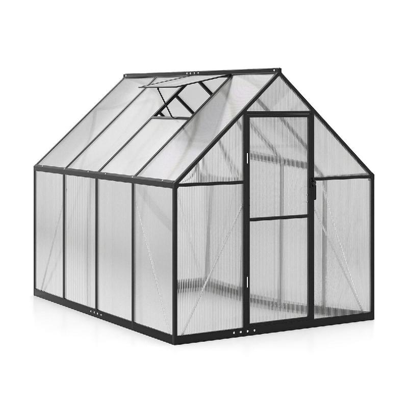 Helloshop26 - Serre de jardin avec accès piéton 250 x 190 x 195 cm grande capacité avec lucarne pratique en PC transparent 20_0018759 - 3000232585969_0