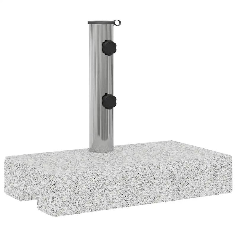 Helloshop26 - Socle de parasol rectangulaire 45 x 25 x 38,5 cm stable élégant en granite gris 02_0045884 - gris 3000233938610_0