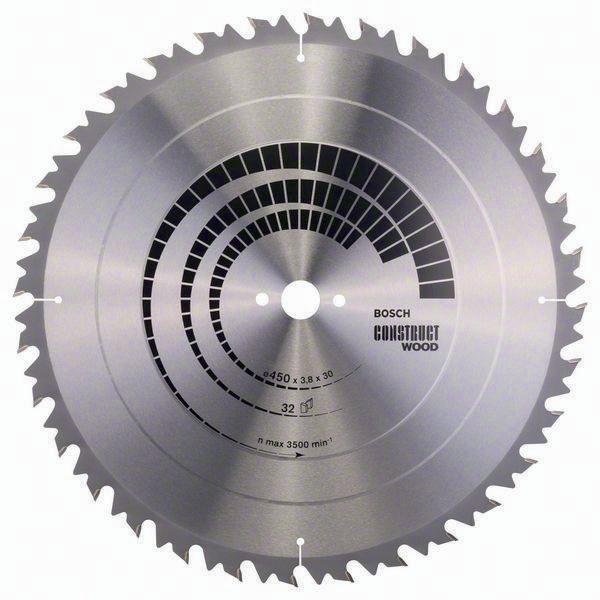 Lame pour scie circulaire BOSCH - Diamètre 450 mm - 32 dents WZ - Perçage 30 mm - Largeur de coupe 3,8 mm - Revêtement carbure_0