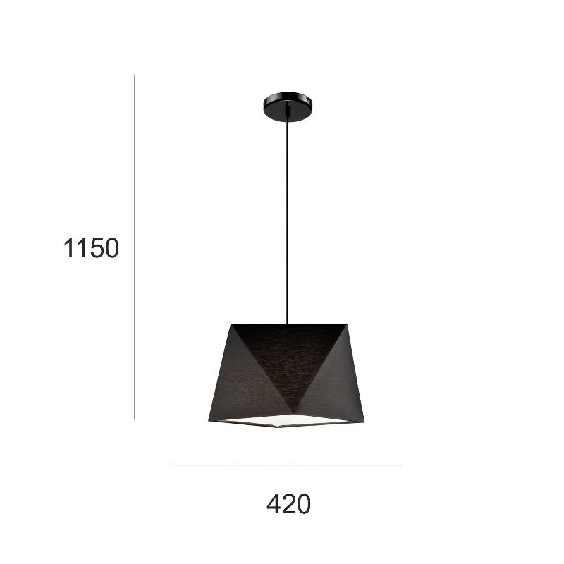 LAMKUR SUSPENSION THEA, À UNE LAMPE, NOIRE
