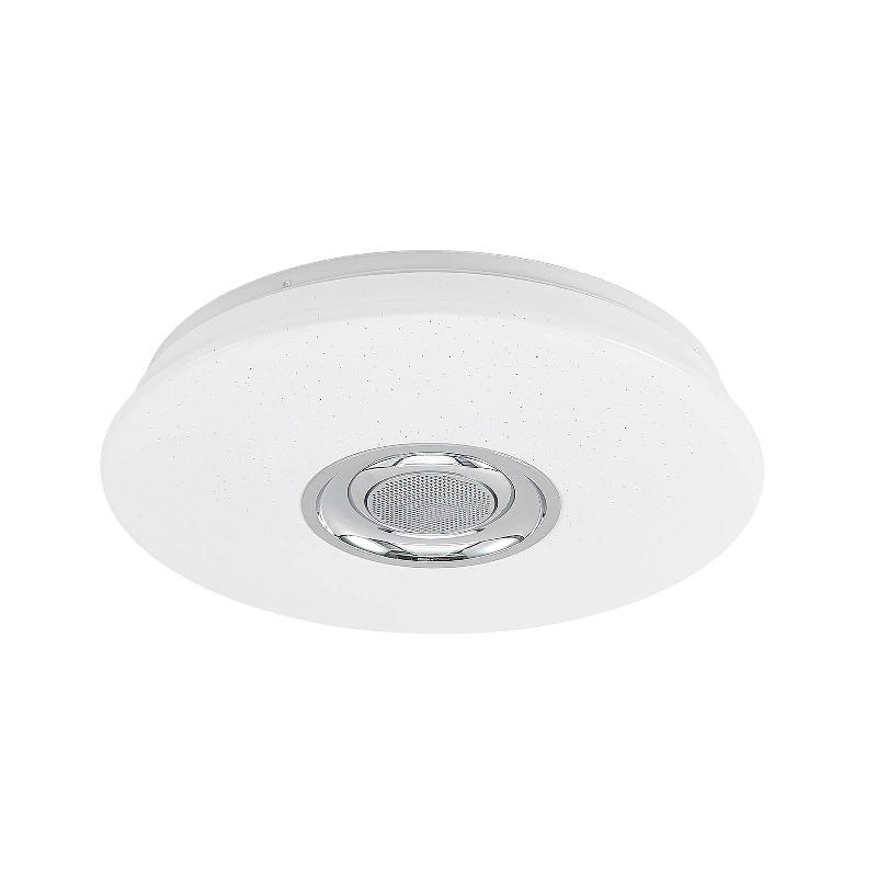 PLAFONNIER LED LINDBY ELPIDA, HAUT-PARLEUR, BLANC, Ø 39 CM