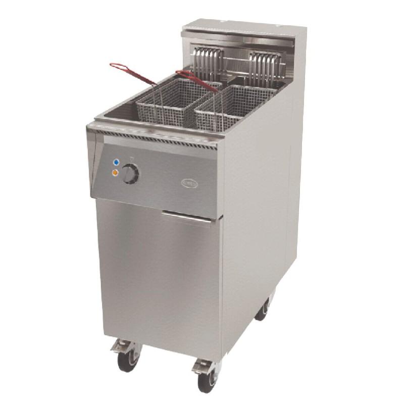 MIRROR Friteuse électrique haut rendement - Thermostat mécanique - 1 cuve simple - 22 L - 12kW - 400x800x1015 XMART-M112 - inox XMART-M112_0