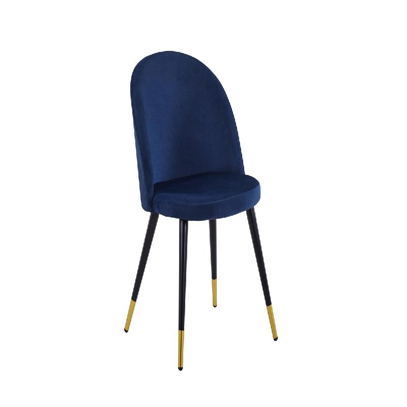 Mobiliara Chaises Olympe velours bleu - A monter - Lot de 2 - bleu textile A06443/01_0