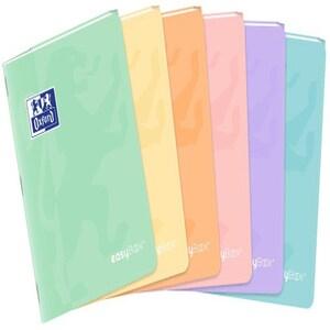 Oxford Lot de 10 Cahier EasyBook Pastel piqué 17x22, 96p./48 feuilles 90g/m², Séyès, coloris pastels assortis (6) - 3020120185583_0