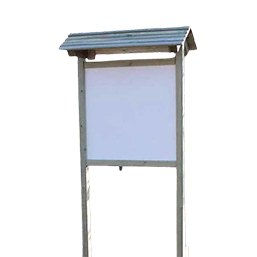 Panneau d'affichage extérieur - avec ou sans toit - structure en pin traité classe 4 - 2 faces PVC expansé_0