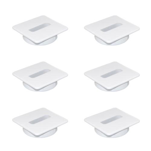 PASSE-CÂBLE CARRÉ - À ENCASTRER - BUREAU - BLANC - LOT DE 6 - PLASTWIN EMUCA