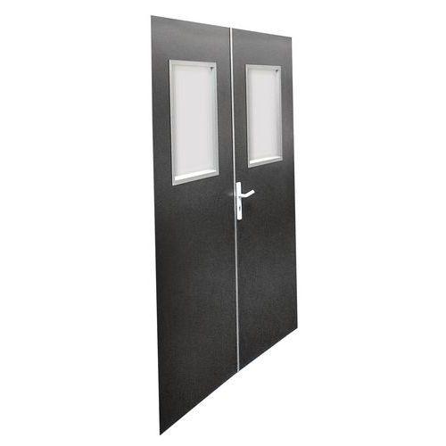 PORTE DBLE BATTANTE VITREE-8MM 3000X2000- COLO RIS ANTHRACIT