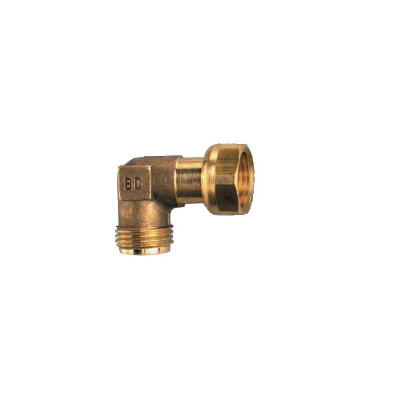 RACCORD COUDÉ 90° À JOINT JPG ENTRÉE M1/2'' SORTIE ÉCROU 1/2'' POUR GAZINIÈRE - BANIDES - 238612