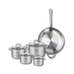 Set de 1 Poêle de cuisson 32 cm et 4 faitouts 12, 14, 16 et 20 cm Elo Profi Citrin - gris Acier inoxydable 18/10 3176239950090_0