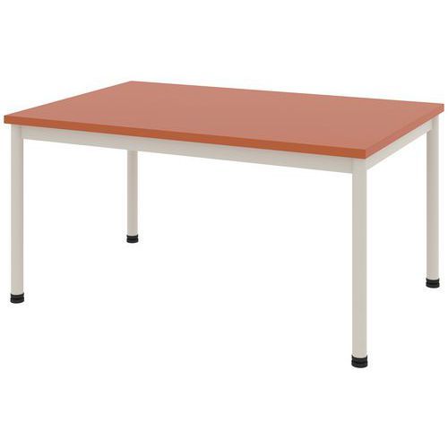 TABLE COMITE 160X80 CM T1 - 4P PLAT STRAT ABS - ORANGE DE SIENNE/BLANC - RODET