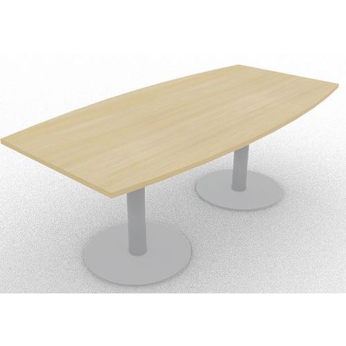 TABLE DE RÉUNION TONNEAU L200XP100 ÉP.25MM CHÊNE/ALU - EOL