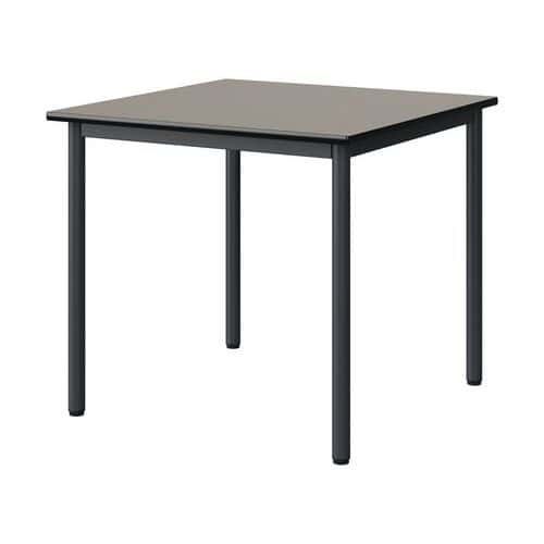 TABLE MALIBU 80X80 T5 4P STRA ANTIB GRIS U727/NOIR GRIS 7016
