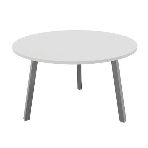TABLE PARTAGE Ø 120 CM BLANC / ALU - BURONOMIC
