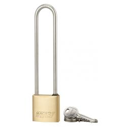 Thirard Cadenas à clé Mach 3, laiton, extérieur, anse haute acier, 40mm, 2 clés - 3150269944021_0