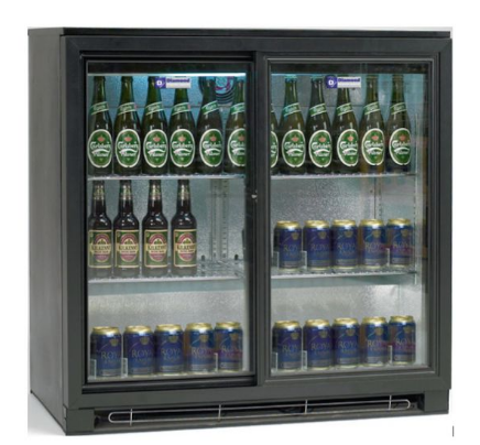 Arrière-bar réfrigéré 2 portes vitrées Diamond - 196L, portes coulissantes, éclairage LED_0