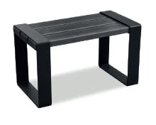 Banc public Avignon Réf. 1026 - Fonte et bois tropical, pieds en acier galvanisé peint noir_0