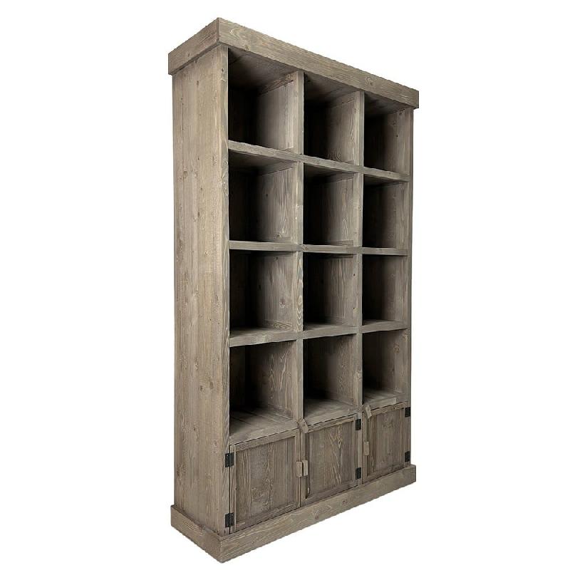 Buffet Héritage pin vieilli 12 cases 3 portes L119xH200cm_0
