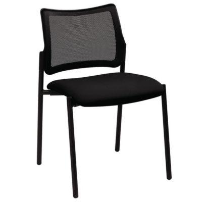 Chaise visiteur BILBAO Maille filet/ Tissu Noir_0