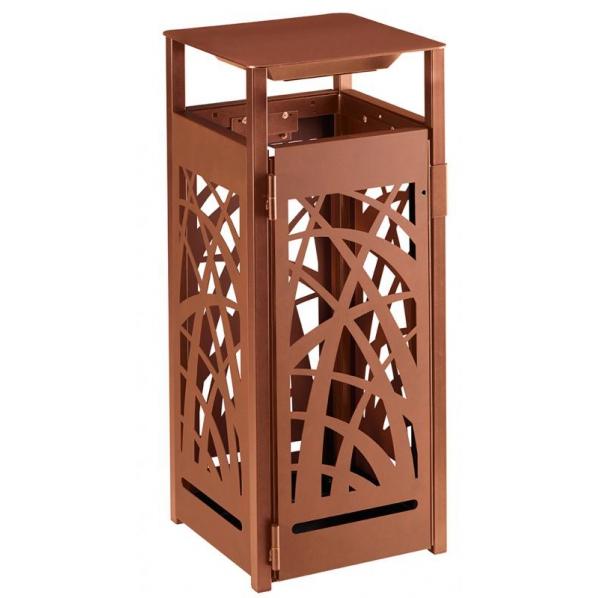 Corbeille vigipirate 110 litres - Cybel - Effet corten - Acier anti-corrosion et anti-UV - Fabriquée en France_0