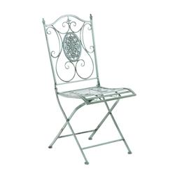 Décoshop26 - Chaise de jardin balcon terrasse design rustique pliable en métal vert vieilli 10_0003035 - 3000251361612_0