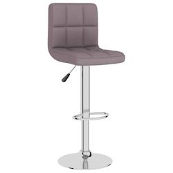 Décoshop26 - Tabouret de bar x1 chaise haute avec dossier en tissu taupe et acier DEC029560 - 3000257435812_0