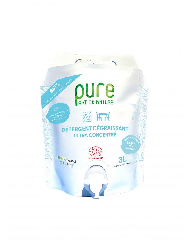 Détergent dégraissant ultra concentré non parfumé - Ecocert - OBIOBAG 3L - Marque Pure Part de Nature_0