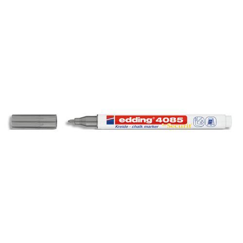 MARQUEUR CRAIE LIQUIDE EDDING E-4085 POINTE OGIVE 1-2MM BASE EAU - EFFACABLE CHIFFON HUMIDE - COLORIS ARGENT