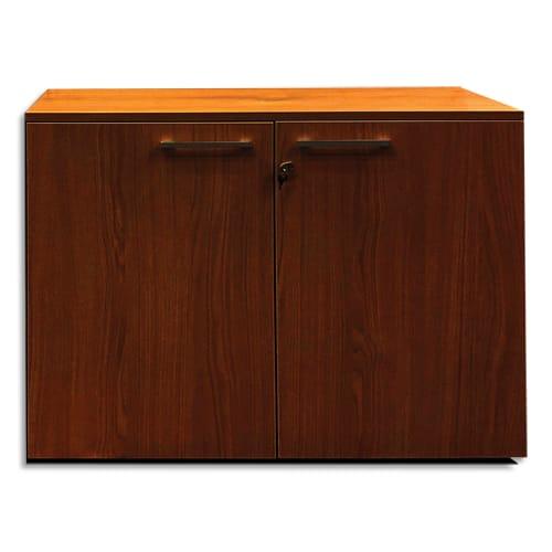 Armoire mélaminée emma 2 portes, hauteur 74cm. Coloris blanc/noisetier_0