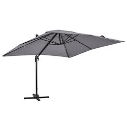 Oviala Business Parasol déporté carré 3 x 3m en aluminium gris - Oviala - gris aluminium 102360_0