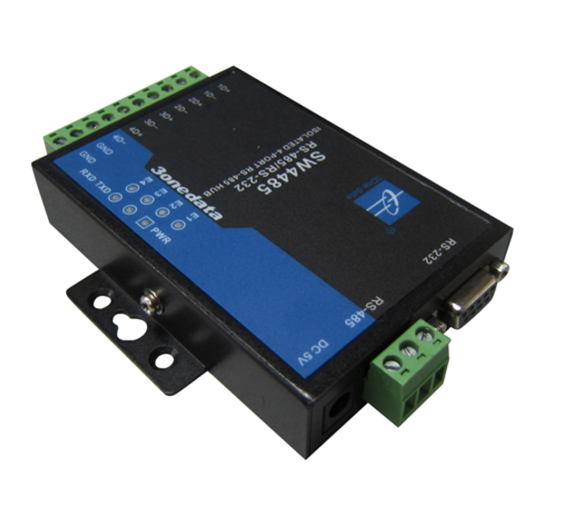 SW4485 - Hub industriel RS232/485 vers 4 ports RS485 isolé 2KV - IP40 - Montage DIN-Rail et mural_0