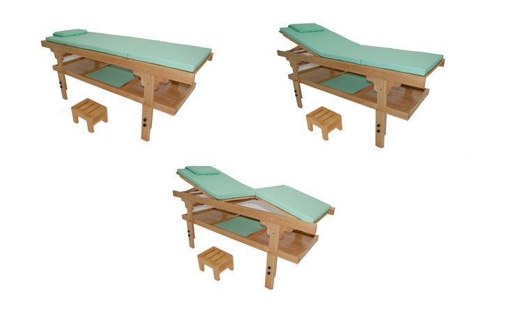 Table de massage fixe en bois massif - Luxe Moorea 3 verte - Haut standing avec accessoires inclus_0