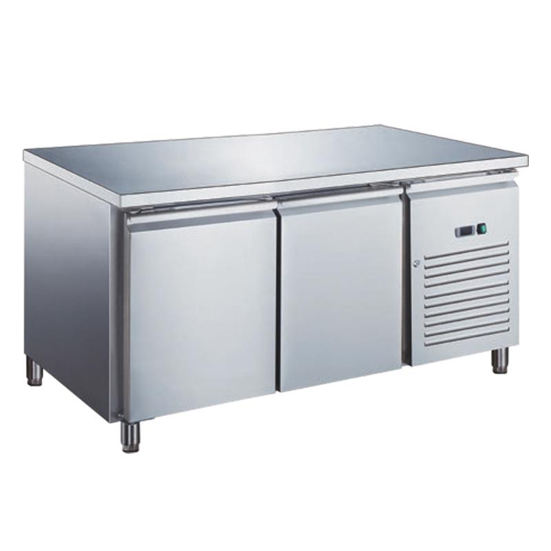 Table réfrigérée sans dosseret inox négative avec évaporateur ventilé 2 portes 282 litres - GN2101BTX_0