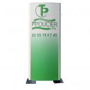 Totem signalétique - Sigma Signalisation - Double face publicitaire elliptique avec profil 75mm, jusqu'à 3m de hauteur_0