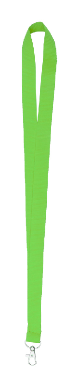 Tour de cou en polyester - avec mousqueton en métal - couleur vert citron - 10g_0