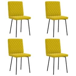 VidaXL Chaises à Manger Lot De 4 Jaune Velours - jaune 8721158566553_0