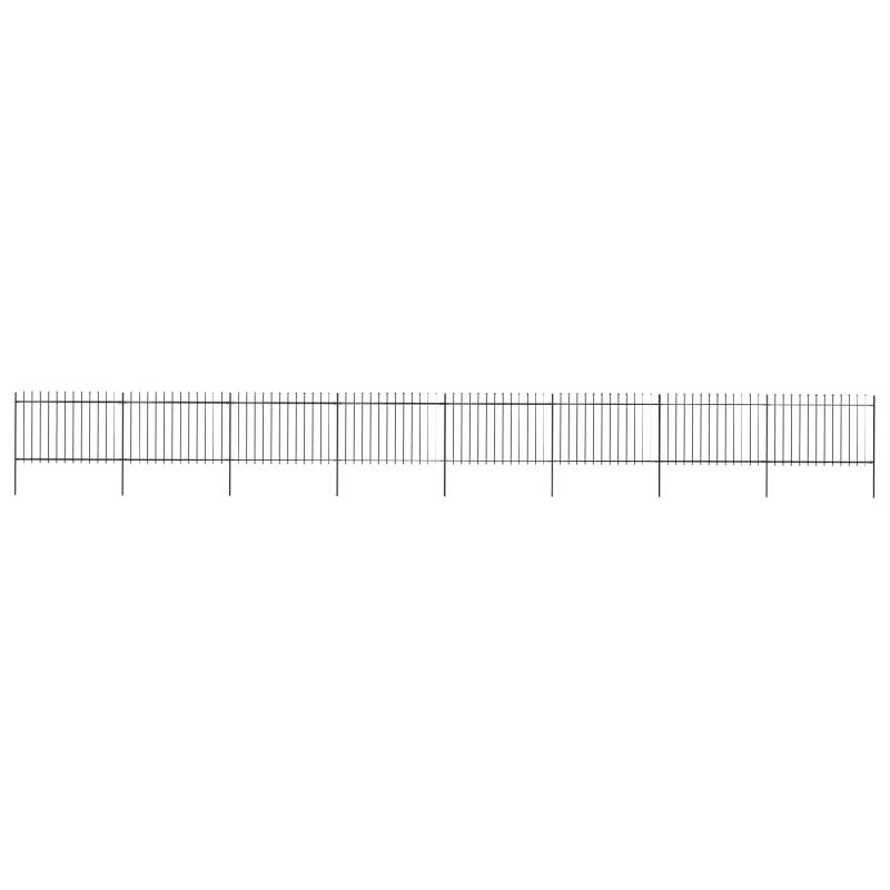 Vidaxl clôture de jardin avec dessus en lance acier 13,6 x 1,2 m noir 277627_0