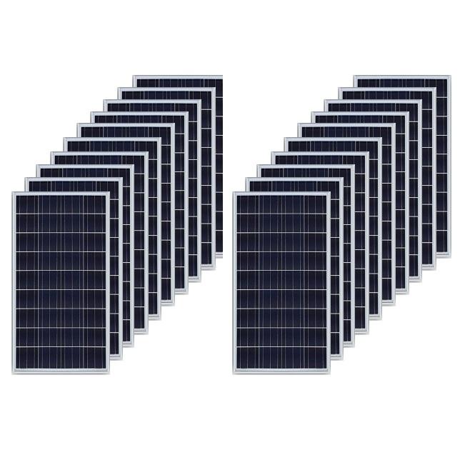 Lot de 20 panneaux solaires 100W 12V polycristallin F.Tech - Dimensions 1000x670x35mm - Réf. 348_0
