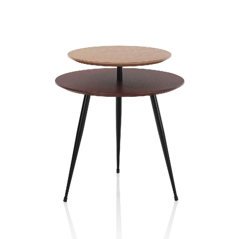 AQA Design Table basse PINO-B en métal noir mat et mdf bois/noyer L.50 P.50 H.55,5 MP02353 - multicolore métal MP02353_0