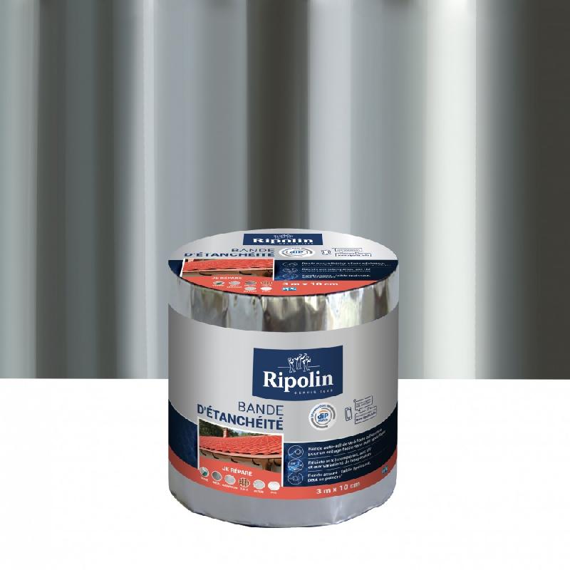 Bande d'étanchéité adhésive RIPOLIN - Aluminium, 3 m x 10 cm - Auto-adhésive et résistante aux UV_0