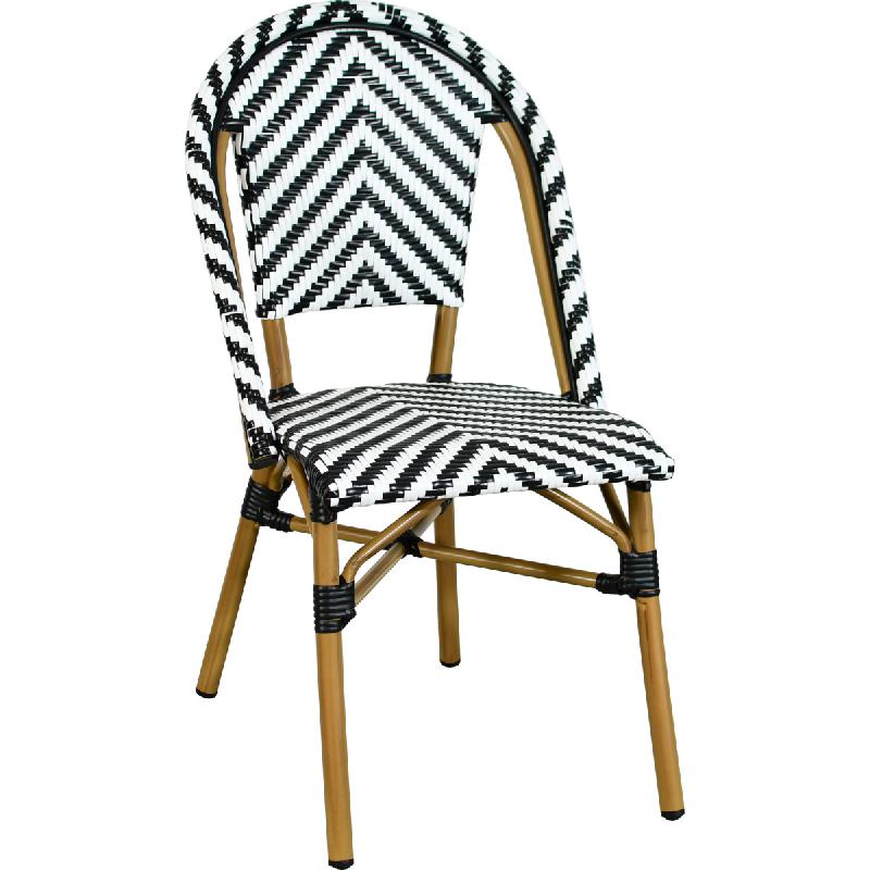 Chaise de restaurant GENAS - aluminium et rotin tressage nylon_0